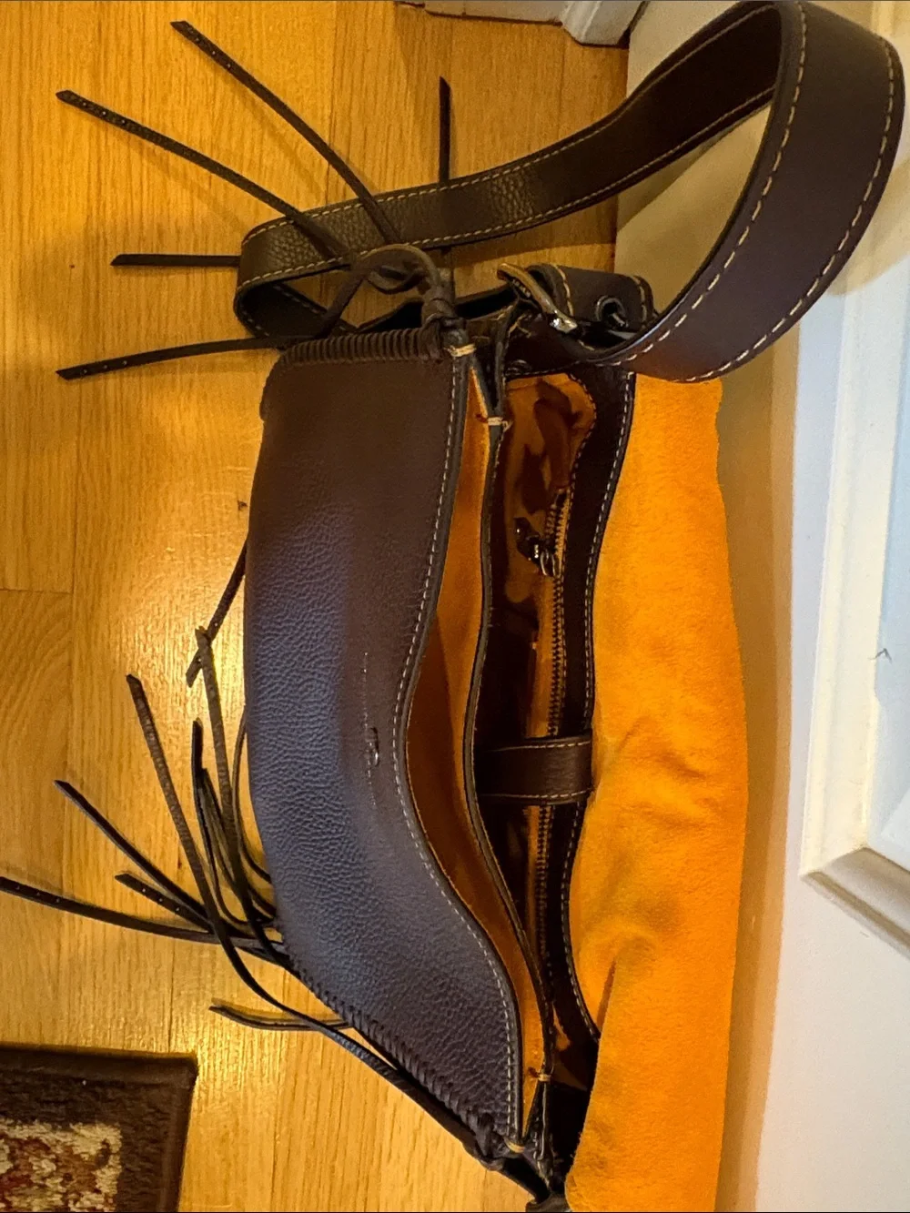 Coach 1941 pebbled  leather saddlebag with whiplash detail